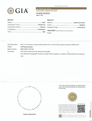 24.87ct Pink, Blue, Yellow Sapphire Necklace GIA - 4