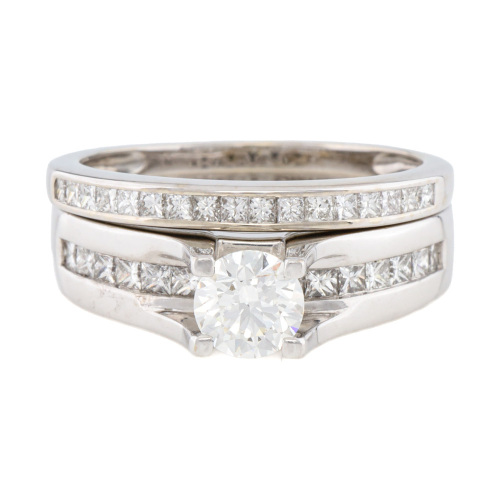 Set of Diamond Solitaire Ring & Eternity Ring