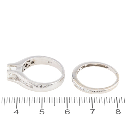 Set of Diamond Solitaire Ring & Eternity Ring - 3