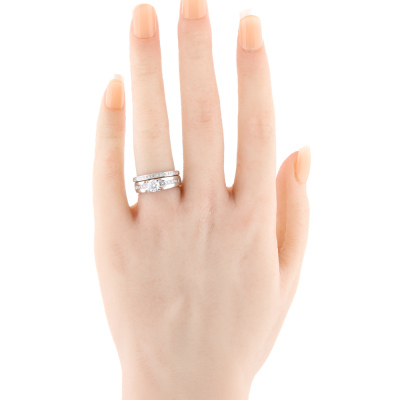 Set of Diamond Solitaire Ring & Eternity Ring - 6