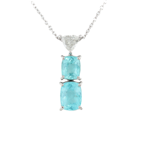 1.61ct Paraiba Tourmaline & Diamond Pendant GIA