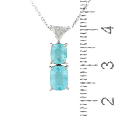 1.61ct Paraiba Tourmaline & Diamond Pendant GIA - 2