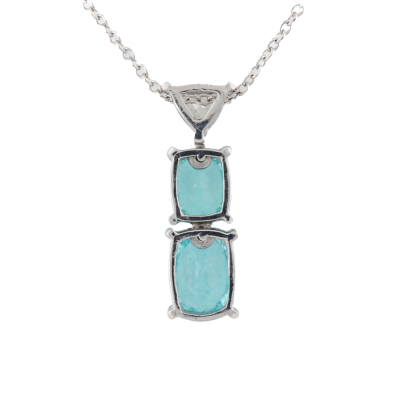 1.61ct Paraiba Tourmaline & Diamond Pendant GIA - 4