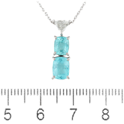 1.61ct Paraiba Tourmaline & Diamond Pendant GIA - 6
