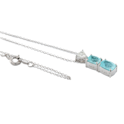 1.61ct Paraiba Tourmaline & Diamond Pendant GIA - 7