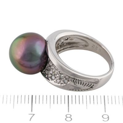 12.0mm Tahitian Pearl & Diamond Ring - 3