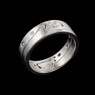 Diamond Puzzle Ring Set, 18ct Gold 10.3g - 5