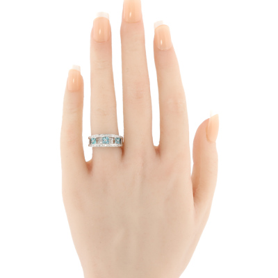 Paraiba Tourmaline & Diamond Ring - 6