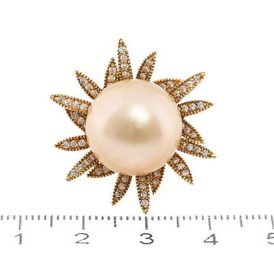15.4mm South Sea Pearl & Diamond Ring - 2