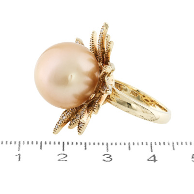 15.4mm South Sea Pearl & Diamond Ring - 3