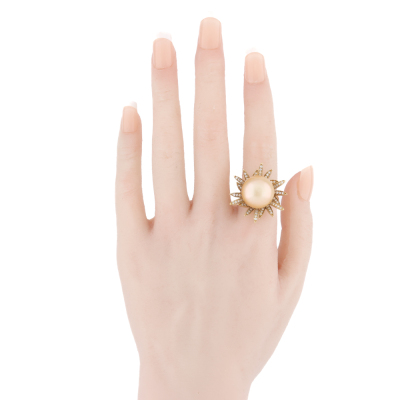 15.4mm South Sea Pearl & Diamond Ring - 7