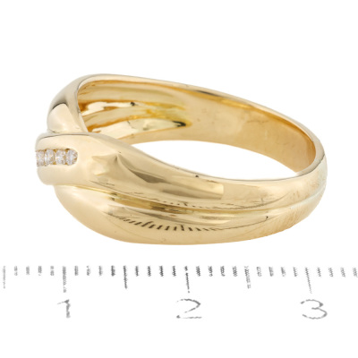 Diamond Crossover Dress Ring, 18ct Gold 9g - 3