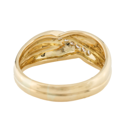 Diamond Crossover Dress Ring, 18ct Gold 9g - 4