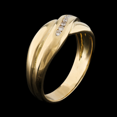 Diamond Crossover Dress Ring, 18ct Gold 9g - 5