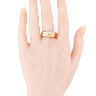Diamond Crossover Dress Ring, 18ct Gold 9g - 6