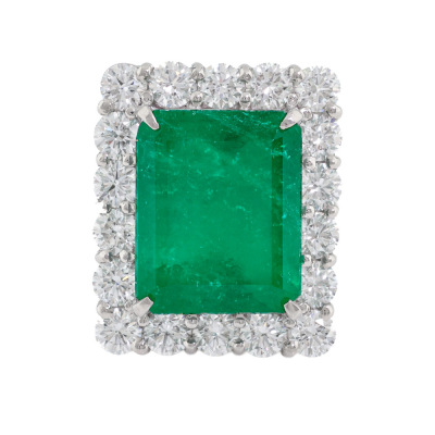 6.56ct Colombian Emerald & Diamond Ring GRS - 2