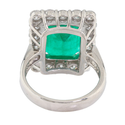 6.56ct Colombian Emerald & Diamond Ring GRS - 6