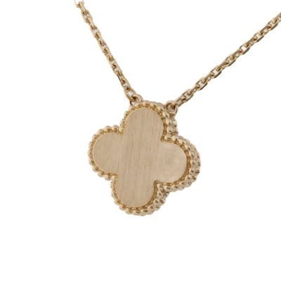 Van Cleef & Arpels Vintage Alhambra Onyx Diamond Pendant - 5