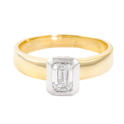 0.85ct Emerald Cut Diamond Solitaire Ring