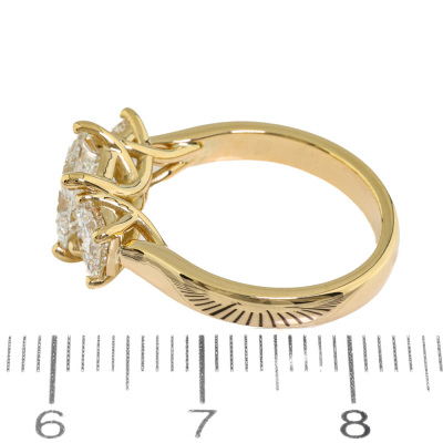 2.41ct Princess Cut Diamond Trilogy Ring GIA - 5
