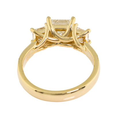 2.41ct Princess Cut Diamond Trilogy Ring GIA - 6