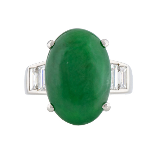 9.40ct Jade & Diamond Ring