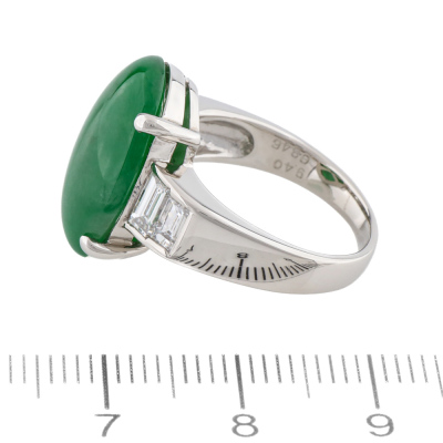 9.40ct Jade & Diamond Ring - 4