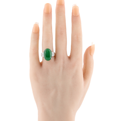 9.40ct Jade & Diamond Ring - 7