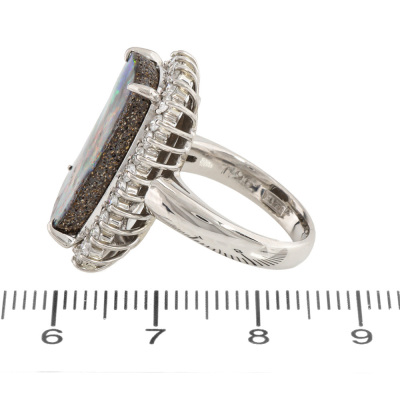 7.96ct Boulder Opal & Diamond Ring - 3