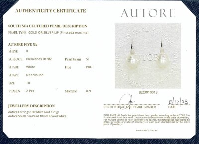 Autore 10.5-10.4mm South Sea Pearl Earrings - 4
