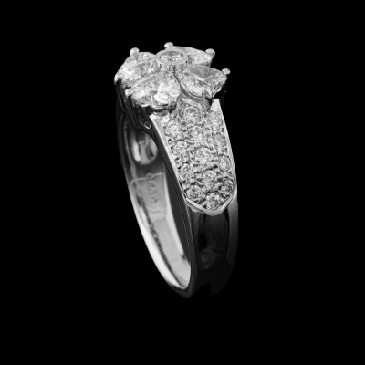 1.78ct Diamond Flower Dress Ring - 5