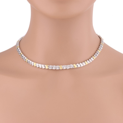 Two Tone Gold Chain Necklace, 18ct 38.6g