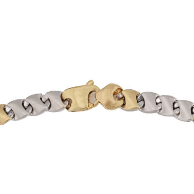 Two Tone Gold Chain Necklace, 18ct 38.6g - 5