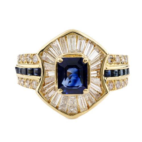 1.95ct Sapphire & 2.10ct Diamond Ring