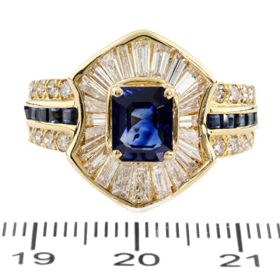 1.95ct Sapphire & 2.10ct Diamond Ring - 2