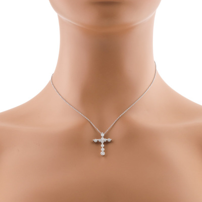 1.00ct Diamond Cross Pendant - 6