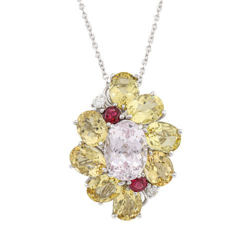 7.81ct Morganite & 13.30ct Heliodor Pendant