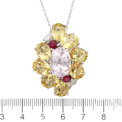 7.81ct Morganite & 13.30ct Heliodor Pendant - 5