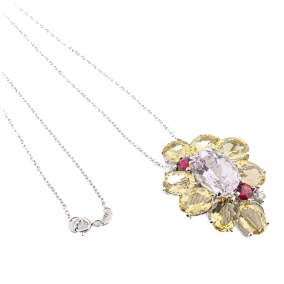 7.81ct Morganite & 13.30ct Heliodor Pendant - 6