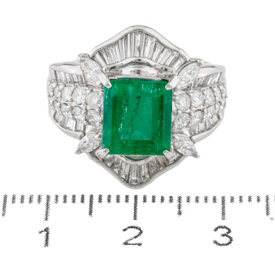 2.55ct Colombian Emerald & Diamond Ring GIA - 2