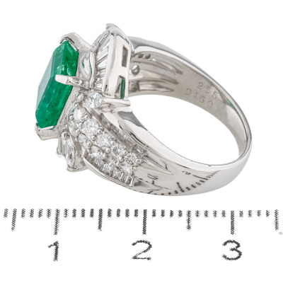 2.55ct Colombian Emerald & Diamond Ring GIA - 3