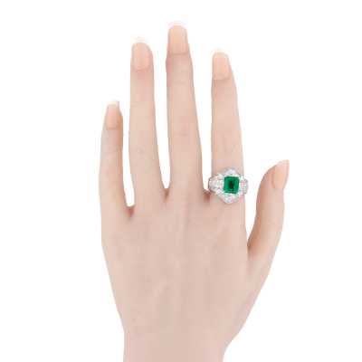 2.55ct Colombian Emerald & Diamond Ring GIA - 7