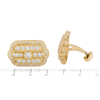 4.44ct Diamond 18ct Gold Cufflinks 20.2g - 3