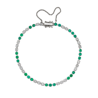 2.40ct Emerald & Diamond Bracelet
