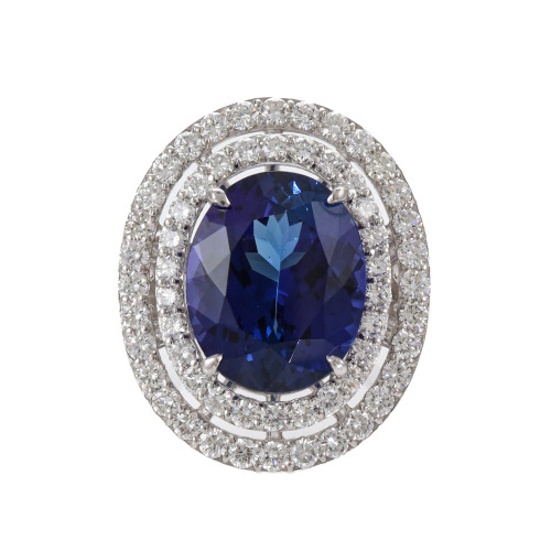 14.59ct Tanzanite & Diamond Ring
