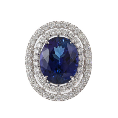 14.59ct Tanzanite & Diamond Ring