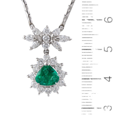 1.13ct Emerald & 1.26ct Diamond Pendant - 3