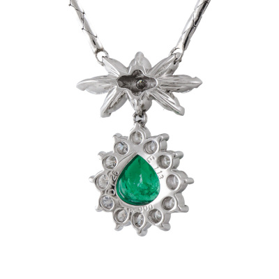 1.13ct Emerald & 1.26ct Diamond Pendant - 5
