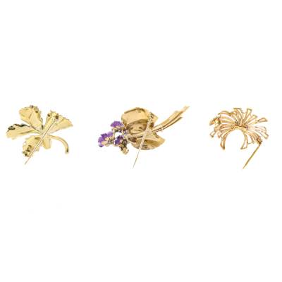Three 14ct Yellow Gold Brooches - 4