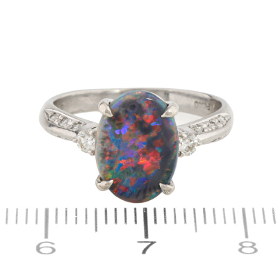 1.73ct Black Opal & Diamond Ring - 2